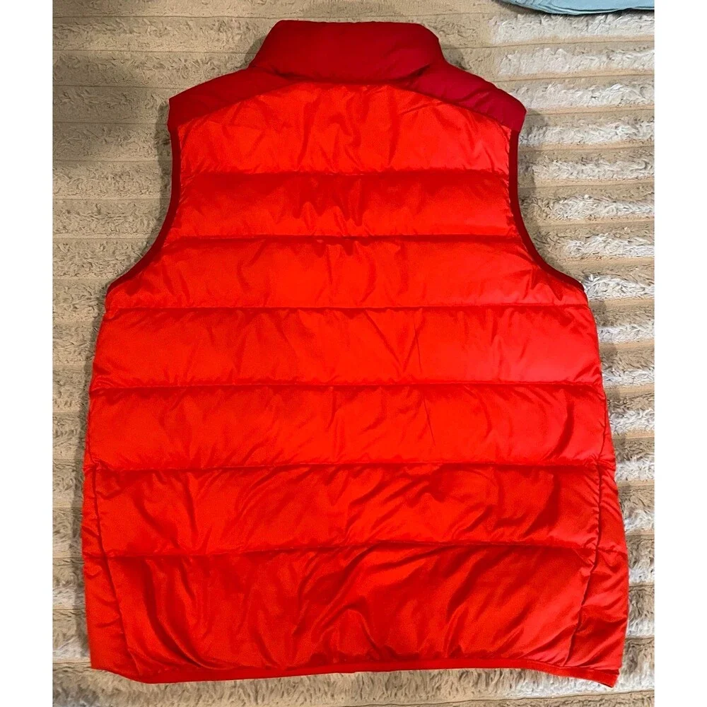 Nike Sportswear Windrunner Down Puffer Vest Red Orange Men’s Large L Colorblock